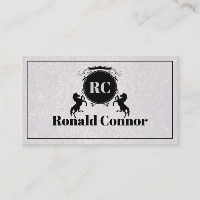 Attorneys At Law Black Royal Horse Emblem Business Card (Front)