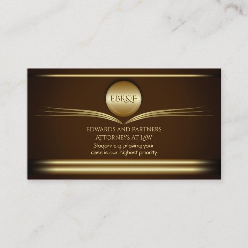 Attorneys at Law - Gold Disc and Flourishes Business Card