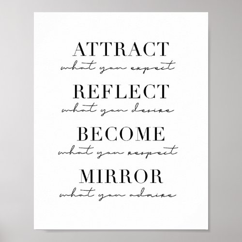 Attract What You Expect Reflect What You Desire  Poster