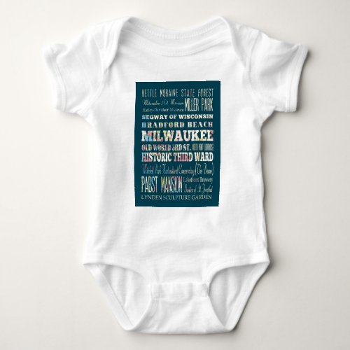 Attractions and Famous Places of Milwaukee Baby Bodysuit