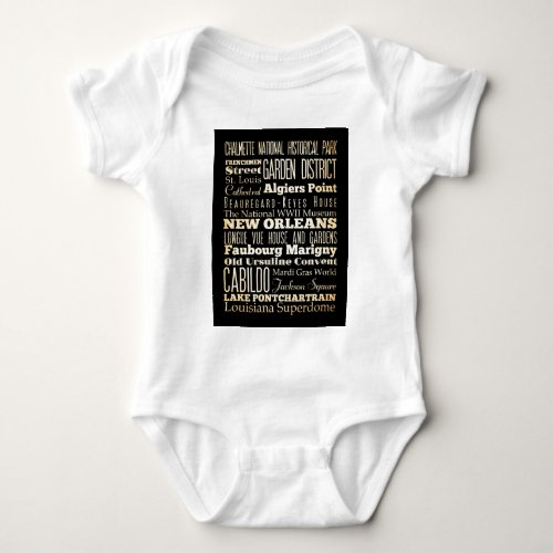 Attractions and Famous Places of New Orleans Baby Bodysuit