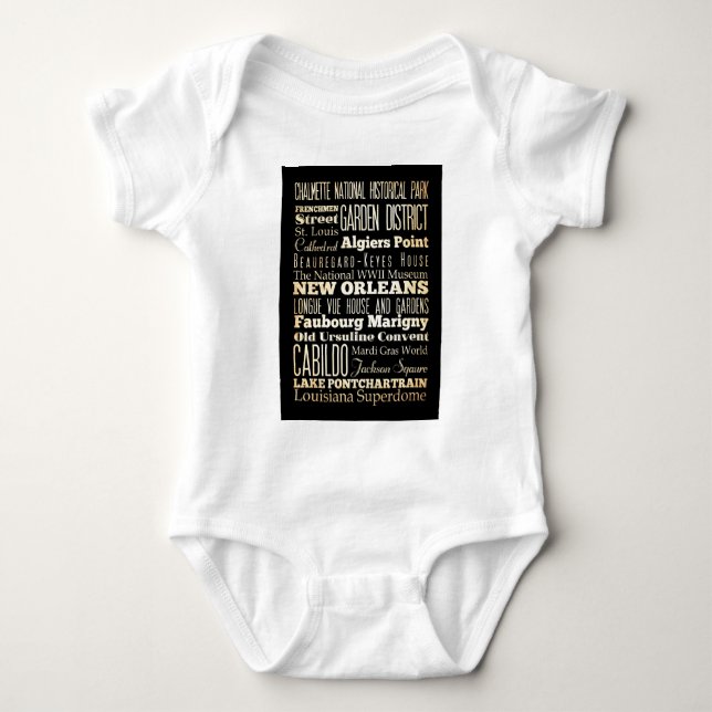 Attractions and Famous Places of New Orleans Baby Bodysuit (Front)