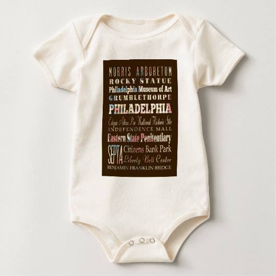 Attractions and Famous Places of Philadelphia Baby Bodysuit