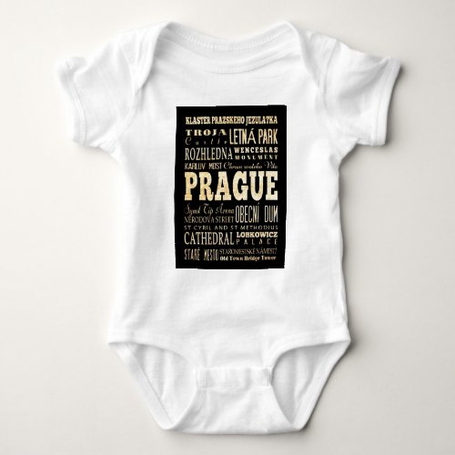 Attractions and Famous Places of Prague Baby Bodysuit