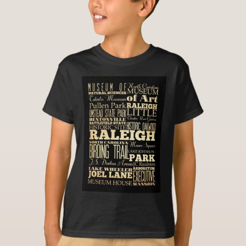 Attractions and Famous Places of Raleigh T_Shirt