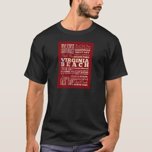 Attractions and Famous Places of Virginia Beach T_Shirt