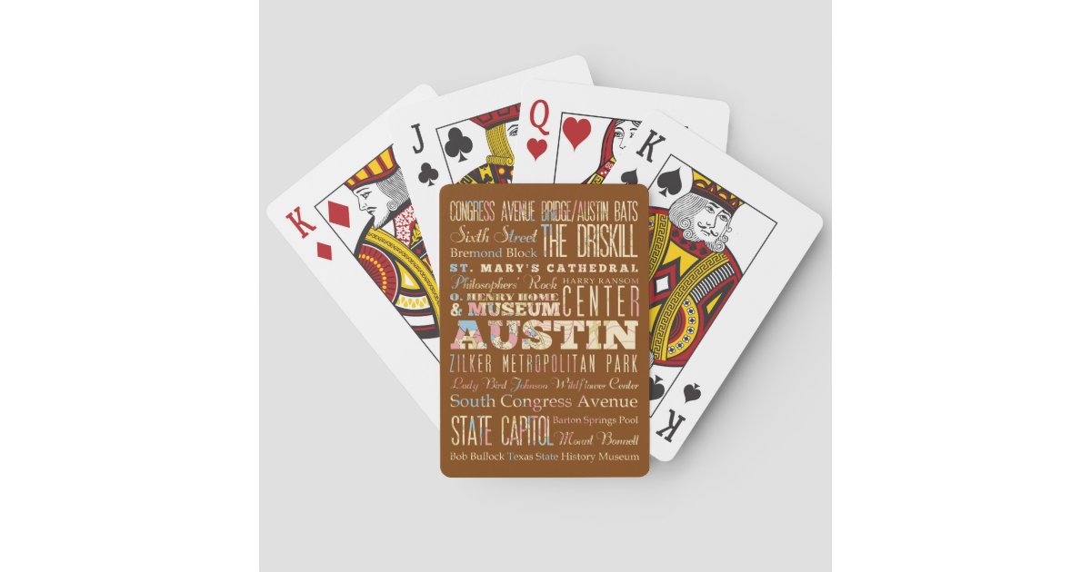 Attractions & Famous Places of Austin, Texas. Playing Cards Zazzle