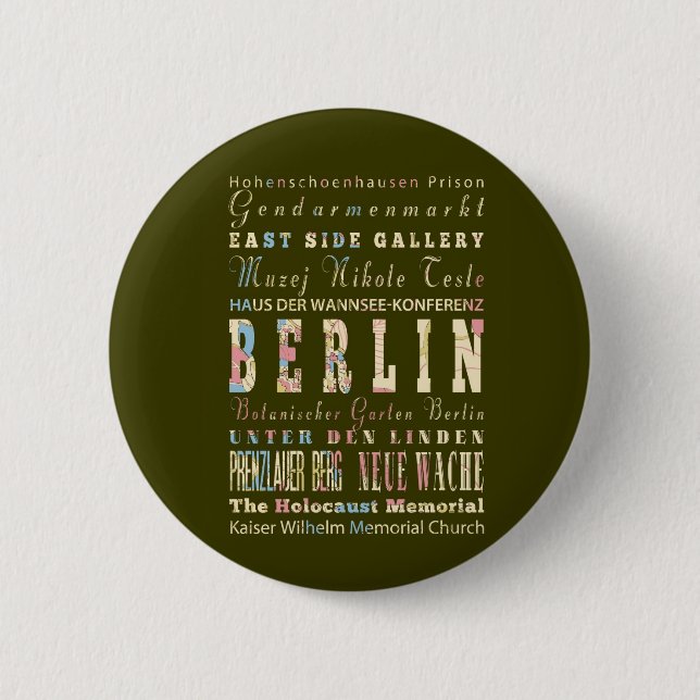 Attractions & Famous Places of Berlin,Germany. Button (Front)