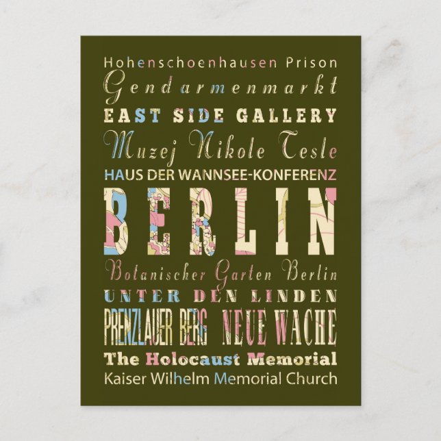 Attractions & Famous Places of Berlin,Germany. Postcard (Front)