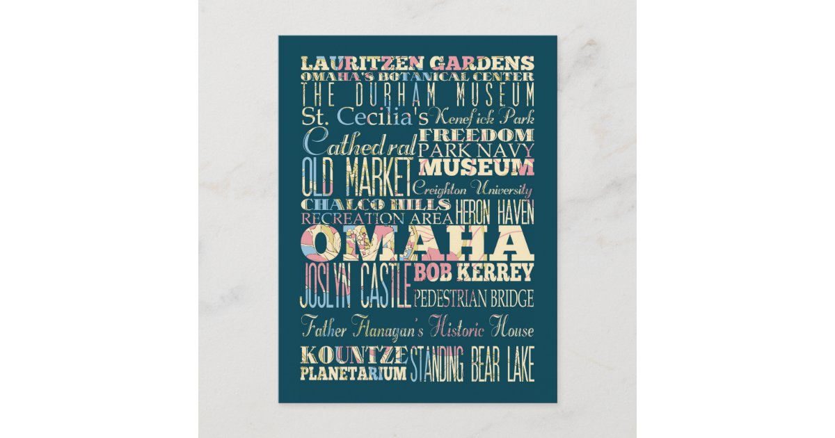 Attractions & Famous Places of Omaha, Nebraska. Postcard Zazzle