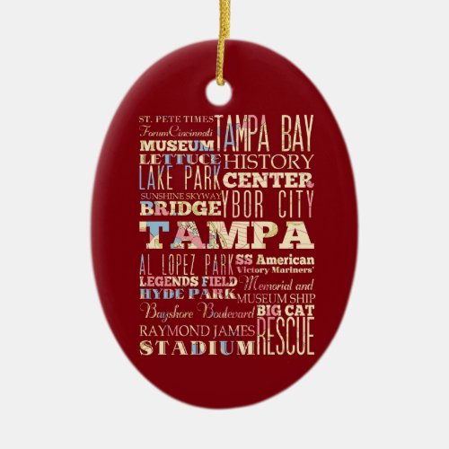 Attractions  Famous Places of Tampa Florida Ceramic Ornament
