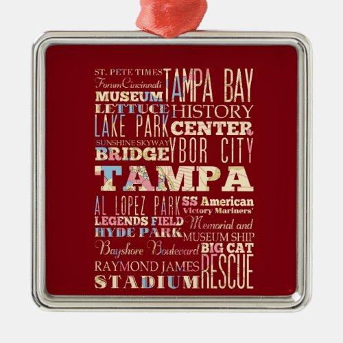Attractions  Famous Places of Tampa Florida Metal Ornament