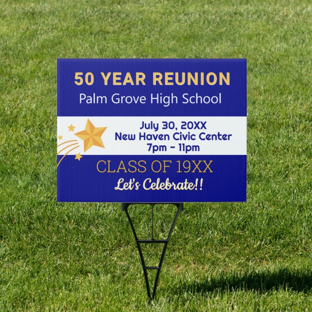  Attractive 50th Class Reunion Yard sign (Insitu)