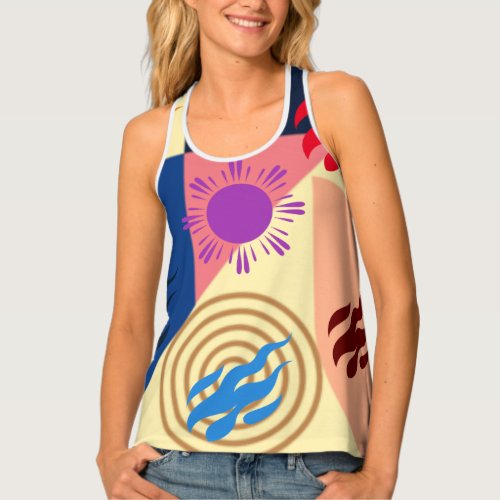ATTRACTIVE ARTISTIC  WATER COLOUR INSPIRED  TANK TOP