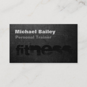 Attractive Black Gray Chalkboard Personal Trainer Business Card