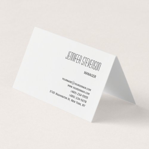 Attractive Black White Modern Minimalist Plain Business Card