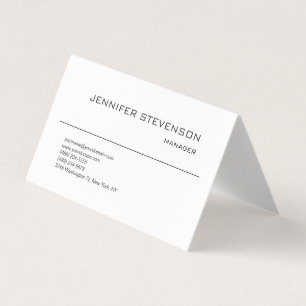 Attractive Black White Modern Minimalist Plain Business Card