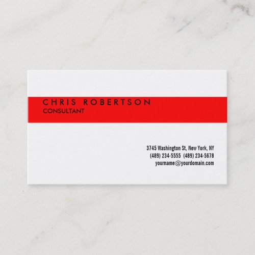 Attractive Black White Red Stripe Business Card