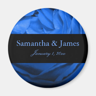 Attractive Blue Rose Personal Wedding Magnet