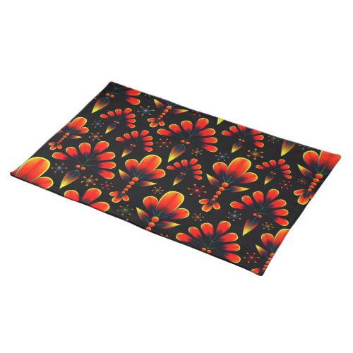 Attractive Busy Orange Pattern  Cloth Placemat