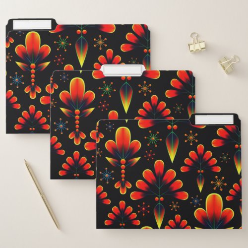 Attractive Busy Orange Pattern  File Folder