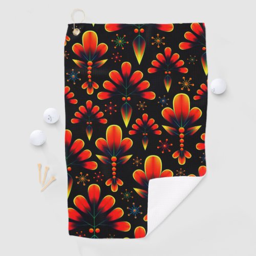 Attractive Busy Orange Pattern  Golf Towel