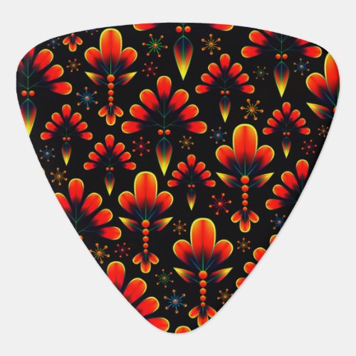 Attractive Busy Orange Pattern  Guitar Pick