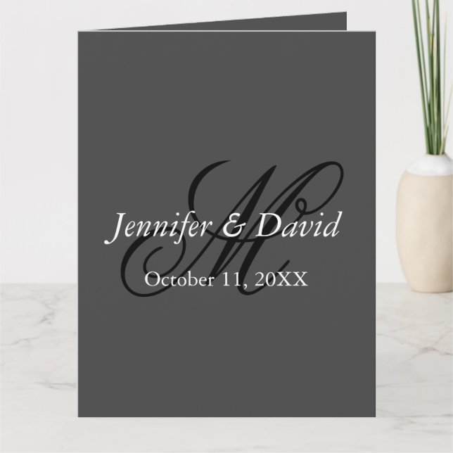 Attractive Calligraphy Monogram Wedding Card (Front)