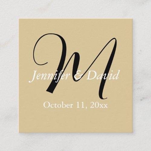 Attractive Calligraphy Monogram Wedding Enclosure Card