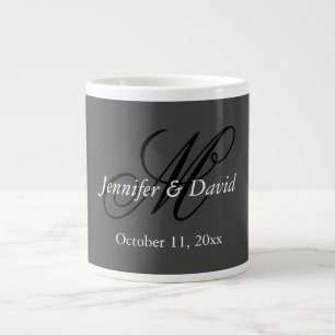 Attractive Calligraphy Monogram Wedding  Giant Coffee Mug
