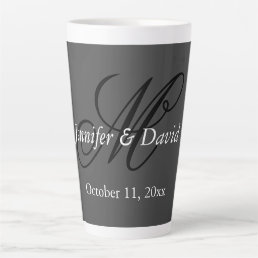 Attractive Calligraphy Monogram Wedding  Latte Mug