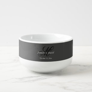 Attractive Calligraphy Monogram Wedding Soup Mug