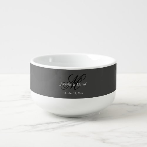 Attractive Calligraphy Monogram Wedding  Soup Mug