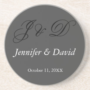 Attractive Calligraphy Script Monogram Wedding Coaster