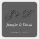 Attractive Calligraphy Script Monogram Wedding Square Sticker | Zazzle