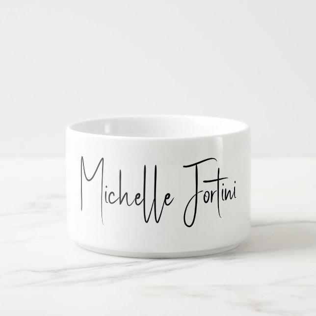 Attractive Calligraphy White Modern Minimalist Bowl (Center)
