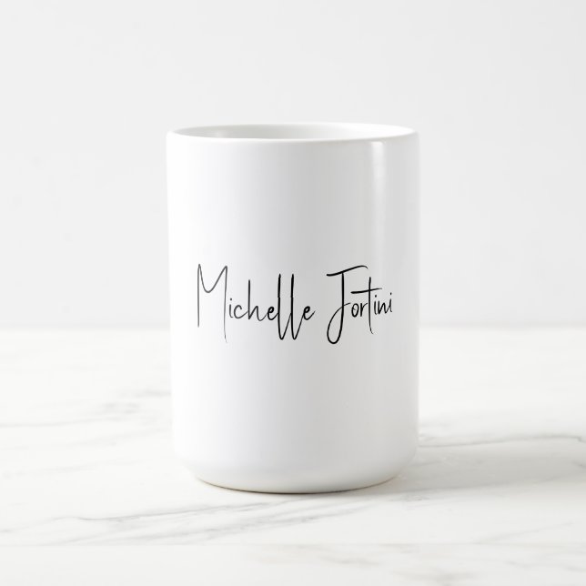 Attractive Calligraphy White Modern Minimalist Coffee Mug (Center)