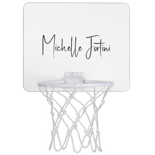 Attractive Calligraphy White Modern Minimalist Mini Basketball Hoop