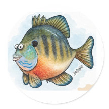 Attractive cartoon sunfish stickers