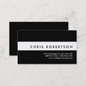 Attractive Charm Black White Stripe Business Card (Front/Back)