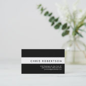 Attractive Charm Black White Stripe Business Card (Standing Front)