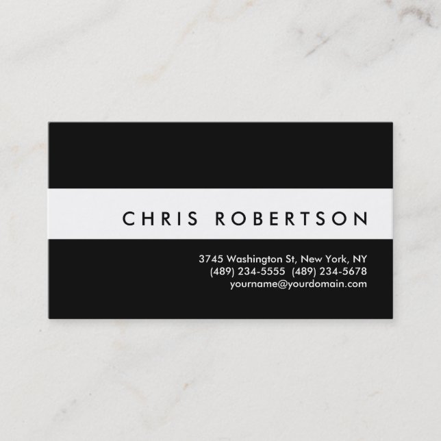 Attractive Charm Black White Stripe Business Card (Front)