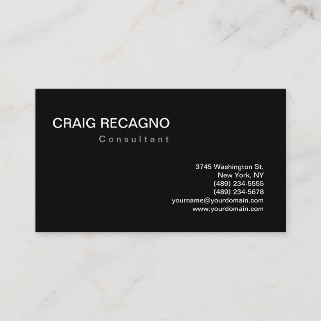 Attractive Charming Black & White Business Card (Front)