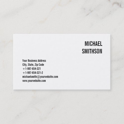 Attractive Charming Black  White Business Card