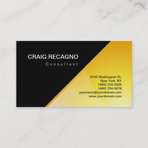 Attractive Charming Black  Yellow Business Card
