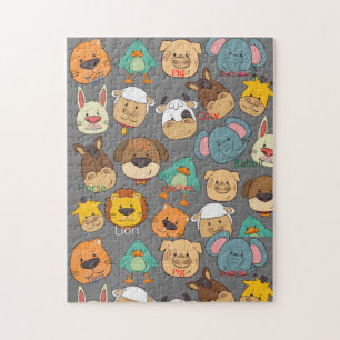 Attractive colorful big safari cute baby animals jigsaw puzzle