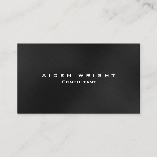 Attractive Dark Grey Stylish Modern Minimalist Business Card (Front)