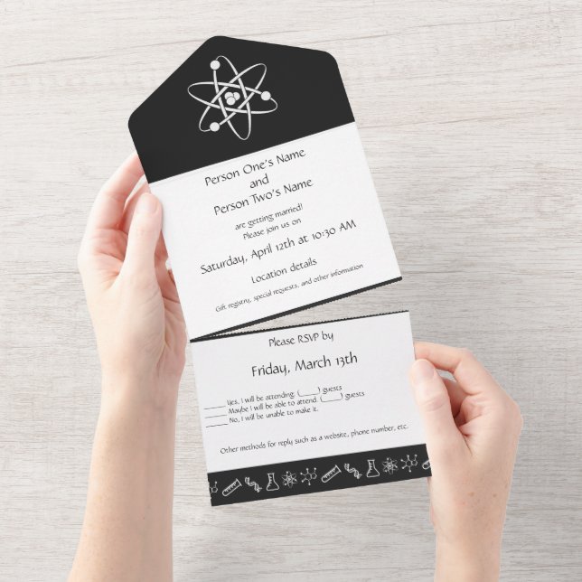 Attractive Forces in Black All In One Invitation (Tearaway)