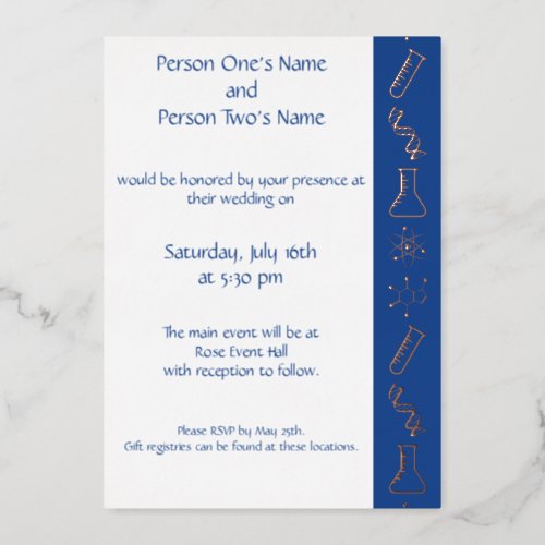 Attractive Forces in Blue Foil Invitation