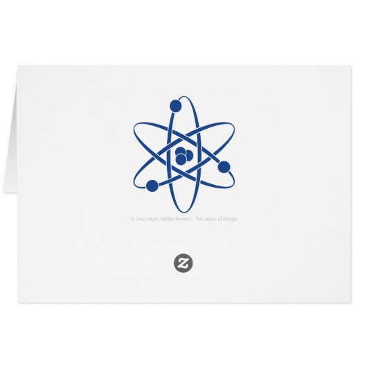 Attractive Forces in Blue Thank You Card (Back Horizontal)